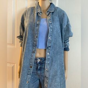 Mulla Women’s Denim Shirt Long Sleeve Size M